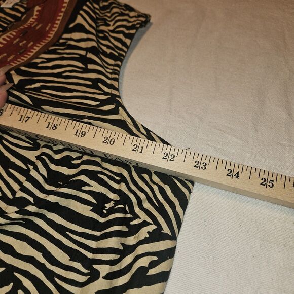 Charter Club Womens 16W Animal Print Tunic Embroidered Beaded Lightweight Cotton - Picture 5 of 8